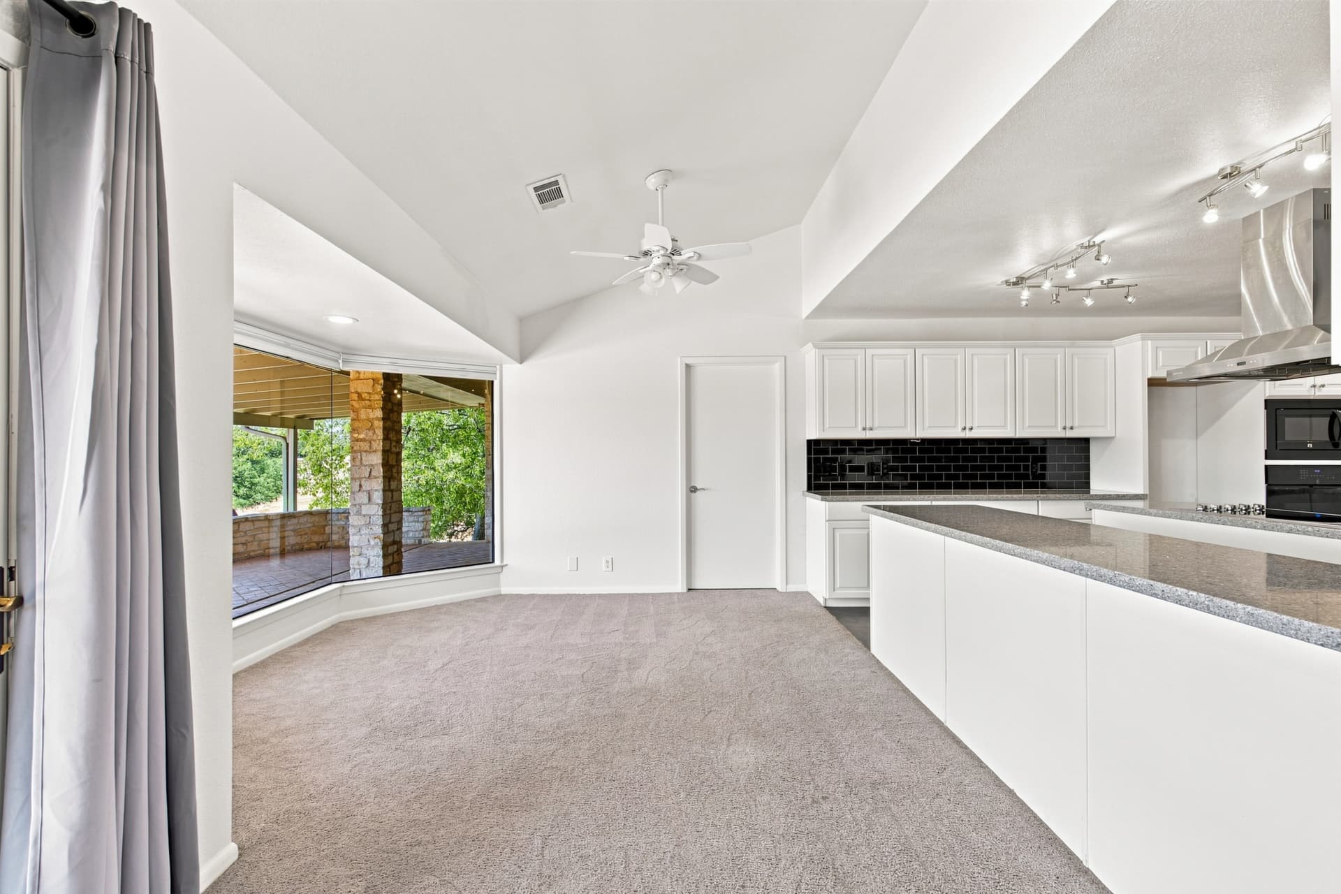 Dining area looking toward the kitchen and terrace doors